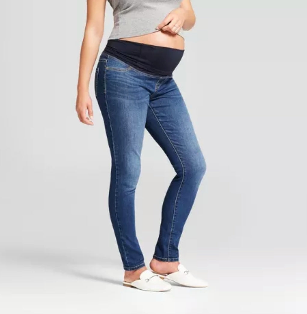 Jeans maternal azul con pancita