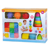 Juguetes Sensoriales Apilables para Bebés Multicolor, 23 Piezas