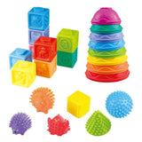 Juguetes Sensoriales Apilables para Bebés Multicolor, 23 Piezas