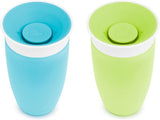 Vaso para sorber Munchkin Miracle 360, verde/azul, 10 onzas, 2 unidades