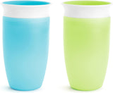 Vaso para sorber Munchkin Miracle 360, verde/azul, 10 onzas, 2 unidades