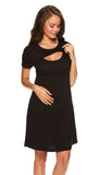 Vestido negro corto con mangas embarazo y lactancia