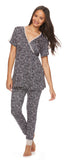 Pijama con mangas y pantalón encaje