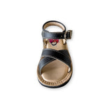 Sandalias con frente cruzado negro