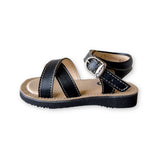 Sandalias con frente cruzado negro