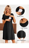 Vestido maternal y lactancia corto negro