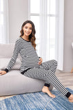 Pijama rayas negra con blanco