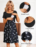 Vestido maternal y lactancia negro flores