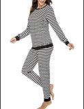 Pijama rayas negra con blanco