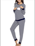 Pijama rayas negra con blanco