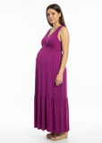 Vestido largo morado liso