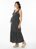 Vestido maternal pintas blanco & negro M