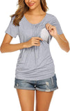 Blusa maternal y lactancia gris