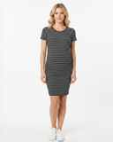 Vestido maternal corto rayas negro & blanco