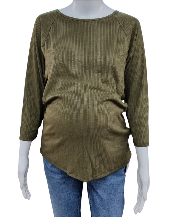 Blusa embarazo y lactancia verde olivo