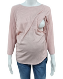 Blusa embarazo y lactancia rosa pastel