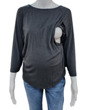 Blusa embarazo y lactancia gris oscuro