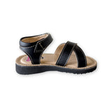 Sandalias con frente cruzado negro