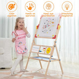 Pizarra de arte para niños, caballete giratorio