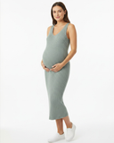 Vestido maternal verde liso
