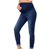 Jeans maternal con pancita azul oscuro