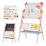 Pizarra de arte para niños, caballete giratorio