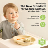 Platos de succión para bebés y niños pequeños, paquete de 3 platos 100% de silicona para niños, platos divididos para bebés con succión, platos de silicona para bebés, niños, sin BPA, -Crepusculo-