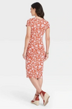 Vestido corto maternal terracota floral M