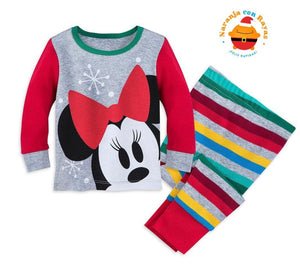 Pijama navideña Minnie rayas