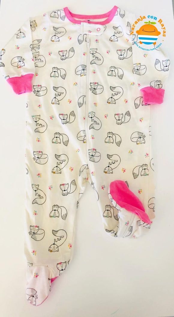Pijama piecitos zorri flor 6-9 meses