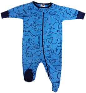 Pijama piecitos dinosaurios azul