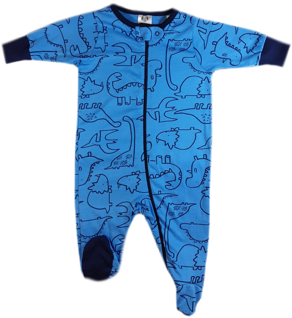 Pijama piecitos dinosaurios azul