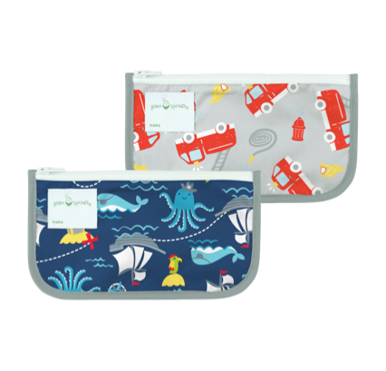 Navy Pirate Reusable Snack Bags (2 pack)